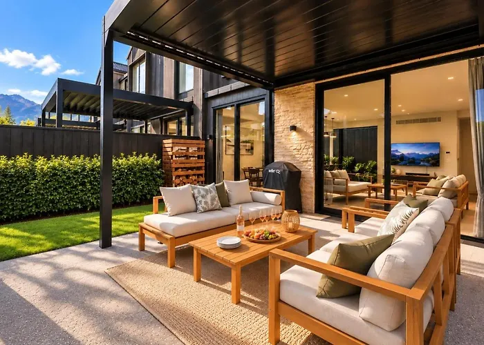 Modern Villa - Outdoor Fireplace . Mountain Views